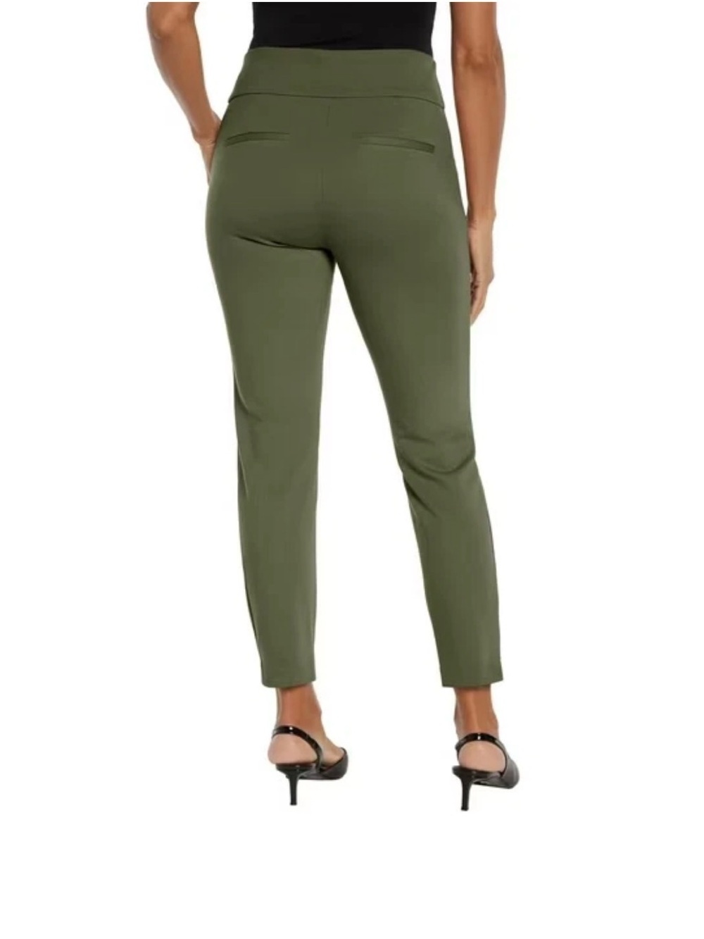 Express Women's Ponte Pant High-Waist Olive Green - Picture 3 of 10